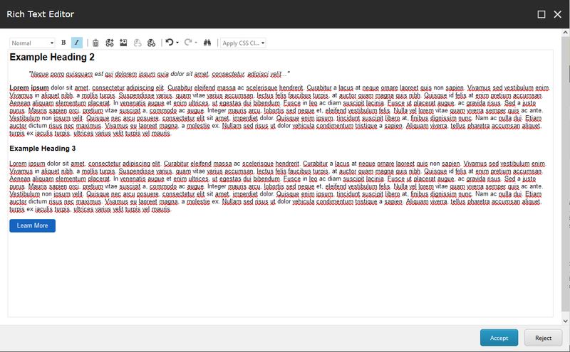 Sitecore Rich Text Editor