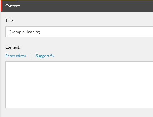 Content Field without Edit HTML link