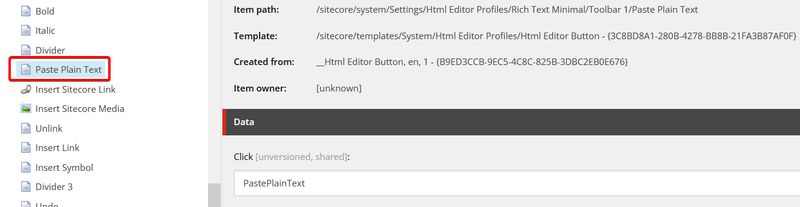 Paste Plain Text Button