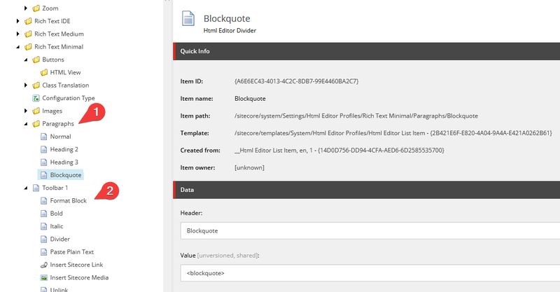 Blockquote button